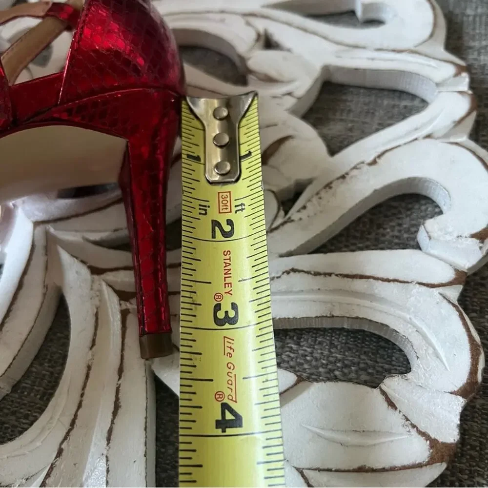 Michael Kors Red Leather High Heels Women’s 8 NEW